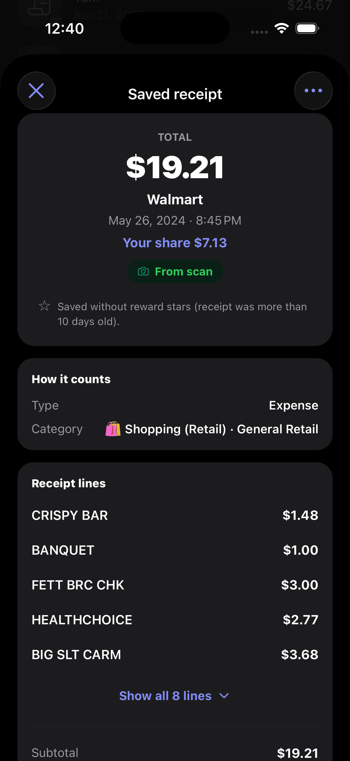 Receipt Detail